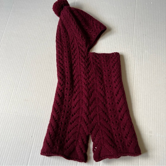 Luxton Accessories - Luxton S-M Balaclava Hood Scarf Hat Burgundy